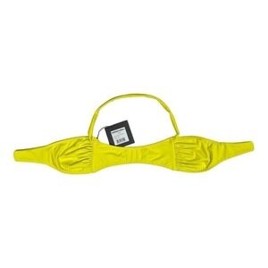 Norma Kamali Bikini Top XS Acid Yellow Swim Bra NWT Nylon Spandex